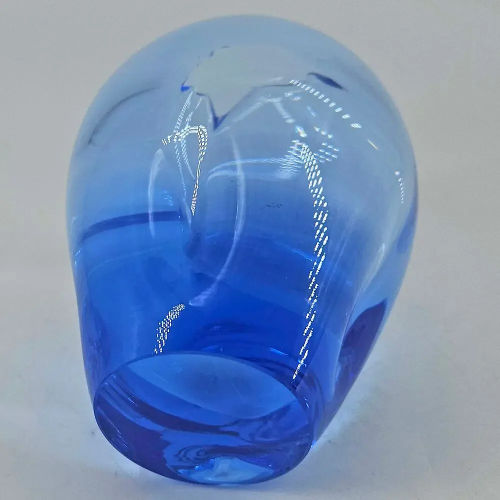 Czech Studio Art Hand Blown  glass dimpled Heavy Vase